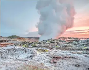  ??  ?? The Gunnuhver Hot Spring, not far from the Reykjanes Lighthouse in the southwest part of the Reykjanes Peninsula, is pictured on June 27, 2016.AFP