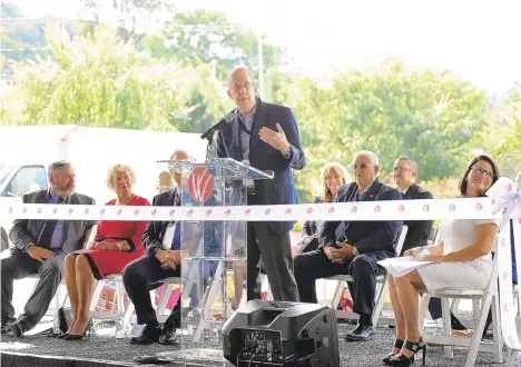  ?? AMY SHORTELL/THE MORNING CALL ?? Wind Creek Casino holds a grand opening ceremony Thursday afternoon, when CEO Jay Dorris offered remarks.