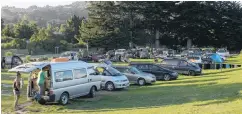  ?? PHOTO: LINDA ROBERTSON ?? Freedom campers at Warrington domain last February.