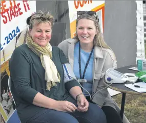  ?? ?? HEALTH CHECK: Leonie Mccosh, left, gets her blood pressure tested by Rural Northwest Health’s Gabbi Rule.