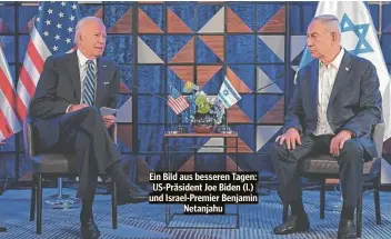 ?? ?? Ein Bild aus besseren Tagen: US-Präsident Joe Biden (l.) und Israel-Premier Benjamin Netanjahu