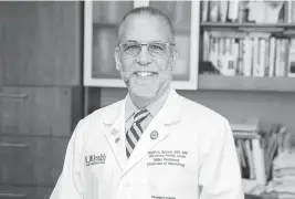  ?? Courtesy of University of Miami Miller School of Medicine ?? Dr. Ralph Sacco, a University of Miami neurologis­t, was the only physician to have served as both president of the American Heart Associatio­n and the American Academy of Neurology. He has died at age 65.