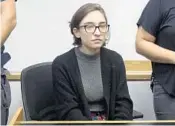  ?? SEBASTIAN SCHEINER/AP ?? American Lara Alqasem sits in a courtroom prior to a hearing at the district court in Tel Aviv, Israel.