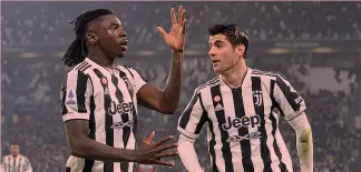  ?? ?? Attacco spuntato Moise Kean, 21 anni, e Alvaro Morata, 29: l’attacco della Juve ha fin qui deluso. La partenza probabile dello spagnolo costringe il club a tornare sul mercato. Ma fare buoni affari a gennaio non è facile