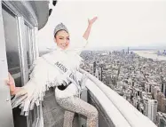  ?? Roy Rochlin/Getty Images for Empire State Realty Trust ?? Miss Universe R’Bonney Gabriel, a native of Houston, visits the Empire State Building in New York City.