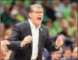  ?? Mike Ehrmann / Getty Images ?? Coach Geno Auriemma and the UConn women’s basketball team won’t face rival Notre Dame this season.