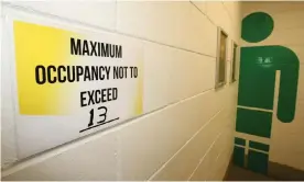  ??  ?? Social distancing measures in the Carrow Road bogs for a trial in September. Photograph: Nigel French/PA