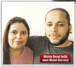  ??  ?? Melvin Rosel (with mom Mabel Barreto)