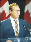  ?? SALTWIRE NETWORK FILE ?? Peter MacKay looks on during his announceme­nt to say he is leaving politics for his family.