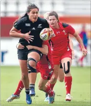  ?? Photo: GETTY IMAGES ?? Mover and shaker: New Zealand wing Shakira Baker on the rampage against Wales at the women’s rugby World Cup in France yesterday.