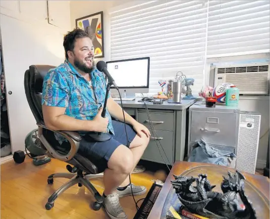  ?? Francine Orr Los Angeles Times ?? IN ADDITION to his stand-up, improv and TV work, comedian Jon Gabrus records his wide-ranging podcast “High and Mighty” from his Los Angeles apartment.