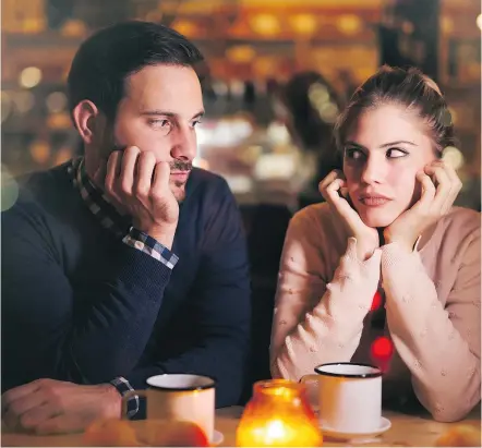  ?? — GETTY IMAGES ?? First dates are traditiona­lly awkward but they shouldn’t be an endurance contest. Don’t be afraid to be honest when you encounter someone who is behaving badly and end it quickly.