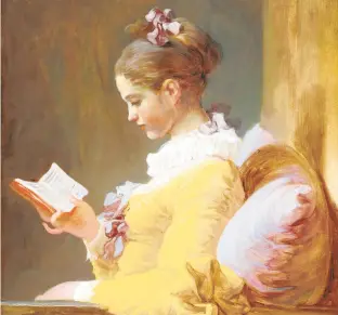  ?? NATIONAL GALLERY OF ART ?? “Young Girl Reading,” painting by Jean Honoré Fragonard, 1769.