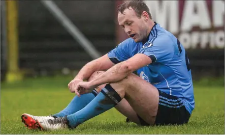  ??  ?? Michael Brennan of Simonstown Gaels is dejected at the final whistle.