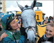  ??  ?? ONE DOWN, TWO TO GO: Daryl Jacob celebrates winning the Betfair Steeple Chase on Bristol De Mai at Haydock