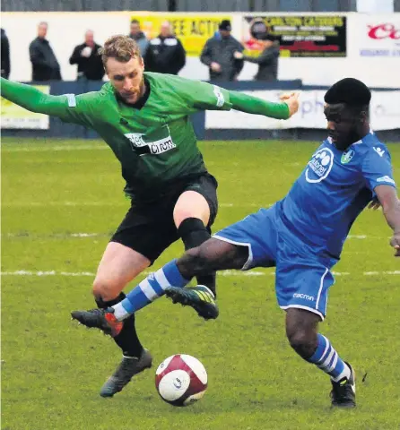  ??  ?? Rob Stevenson scvored a hat-trick in Leek Town’s 5-0 victory over Wisbech Town.