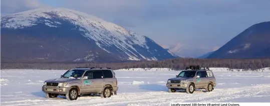  ??  ?? Locally-owned 100-Series V8-petrol Land Cruisers.