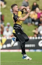  ??  ?? Jimmy Neesham showed his skill with the ball on return to the Basin Reserve yesterday.