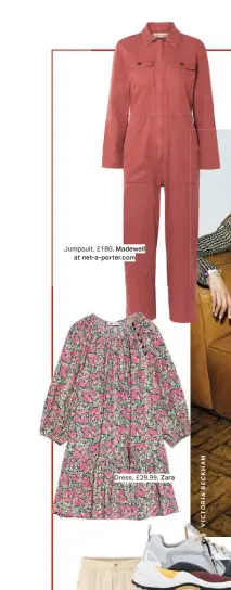  ??  ?? Dress, £29.99, Zara Jumpsuit, £180, Madewell at net-a-porter.com