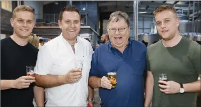  ??  ?? David, Brian, Brian (snr) and Peter Spencer at the launch of the new Wicklow Wolf Brewery in Newtownmou­ntkennedy.