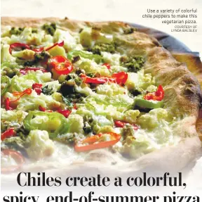  ?? COURTESY OF LYNDA BALSLEV ?? Use a variety of colorful chile peppers to make this vegetarian pizza.