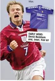  ??  ?? EARLY HERO: David Beckham and, inset, first k