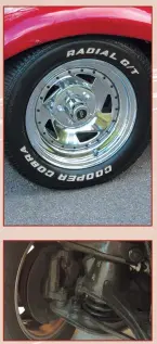  ??  ?? Equipado com rodas Mangels cromadas e pneus Cooper Cobra, o hot também utiliza a suspensão dianteira do Opala