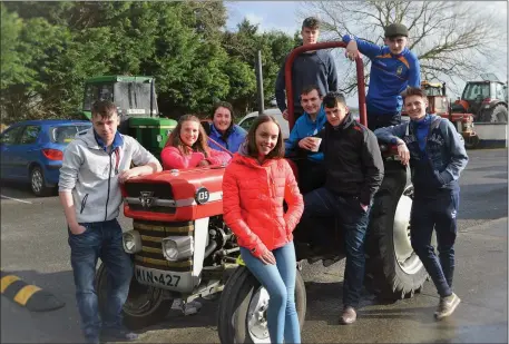  ??  ?? Castleisla­nd Community College Students on the Great 30th Anniversar­y Tractor Run. Included are: front: Aisling O Connell, Reece Nelligan and James McDonnell. Back from left: Dylan O’Connor, Saoirse Murphy, Kevin Lenihan, DJ Fealey, Greg Curran.