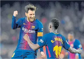 ??  ?? Barcelona y Messi necesitan la perfección. El Barça tiene 76 puntos y debería sumar los 24 que le quedan. Una tarea difícil porque además entra en zona de definicion­es de la Champions League y tiene la final de la Copa del Rey.