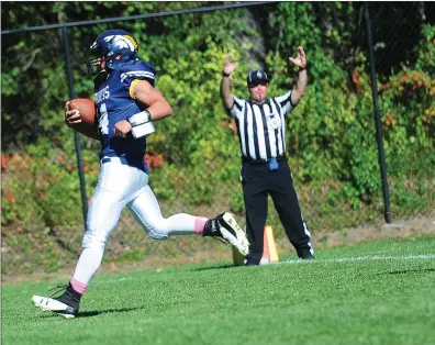  ?? File photo ?? Burrillvil­le junior running back Bobby Thacher and the Broncos can clinch their second straight Division II-A regular-season title with a victory over Westerly Saturday at Alumni Field.