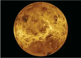  ?? ( NASA/ JPL- Caltech) ?? DATA FROM NASA’s Magellan spacecraft and Pioneer Venus Orbiter is used in an undated composite image of Venus.