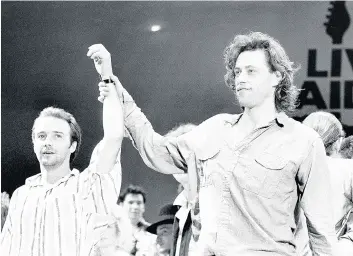  ??  ?? Memories Midge with Bob Geldof at Live Aid