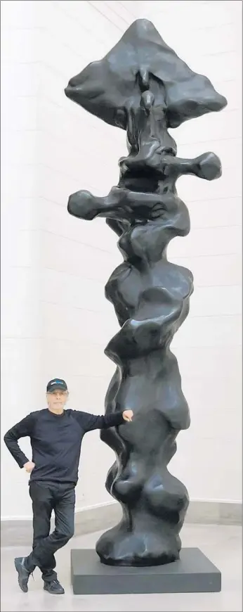  ?? Photograph­s by Gerry Wersh ?? HERB ALPERT is shown with his sculpture “Arrowhead,” on display in his exhibition in Palm Desert.