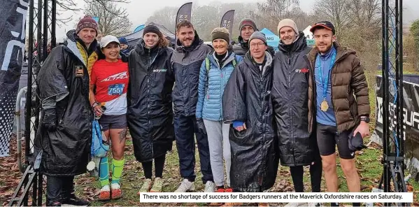  ?? ?? There was no shortage of success for Badgers runners at the Maverick Oxfordshir­e races on Saturday.