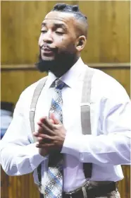  ?? STAFF PHOTO BY TIM BARBER ?? Stephen Mobley, 34, walks into Judge Barry Steelman's courtroom during jury selection Tuesday.