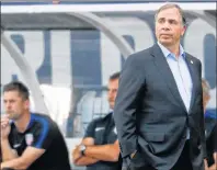  ?? AP PHOTO/DAVID ZALUBOWSKI, FILE ?? In this June 8, 2017, file photo, United States coach Bruce Arena watches during the first half of the team’s World Cup soccer qualifying match against Trinidad & Tobago in Commerce City, Colo.