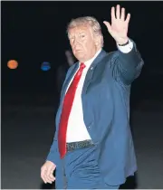  ?? AP ?? President Donald Trump leaves Air Force One at Morristown Municipal Airport after admitting Donald Trump Jr met with a Russian lawyer during the 2016 campaign.
