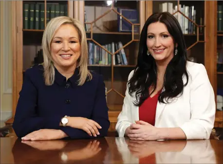  ?? ?? First Minister Michelle O’neill, and Deputy First Minister Emma Little-pengelly. Photo: PA Wire.