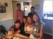  ?? Photo courtesy of the Kline family ?? The Kline family shares a message of unity following the Nov. 14 Saugus High School shooting, which their son Andrew survived. Bottom row, from left, are dad Mike; Chase, 10; mom Katie; and Anna, 11; standing are Brady, 15, left; and Andrew, 14.