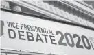  ?? PATRICKSEM­ANSKY/AP ?? Preparatio­ns take place for the vice presidenti­al debate at Kingsbury Hall at the University of Utah, Monday, in Salt Lake City.