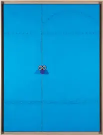  ?? Foto: Tomo Jeseničnik, arhiv KGLU ?? Plava vrata, 2008, akril na platno, les, kovina, 200 x 150 cm