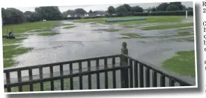  ??  ?? Ashford Town’s Ground under water at the weekend