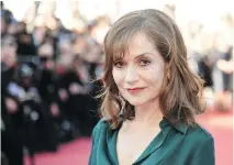 ?? GETTY IMAGES/FILES ?? French actress Isabelle Huppert will preside over the Cannes Film Festival’s 70th anniversar­y ceremony on May 23.