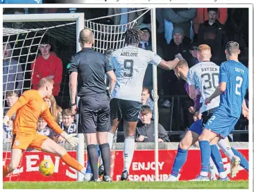  ?? ?? Ayr we go Bryden slams home his goal