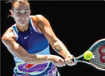  ?? ?? Aryna Sabalenka is the highest seed left in the Australian Open women’s singles draw.