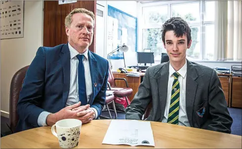  ??  ?? One to one: headteache­r Mr Pope at Marlwood school near Bristol, with pupil David