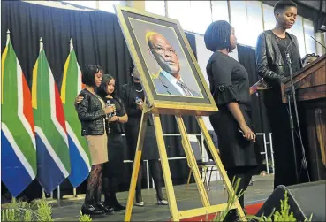  ?? Picture: PHILL MAGAKOE ?? FAREWELL TO GREAT LEADER: Family members pay tribute during the special official memorial service for the late Dr Zola Skweyiya held at Tshwane Events Centre, yesterday