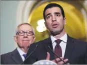  ?? THE ASSOCIATED PRESS FILE ?? Rep. Ruben Kihuen, D-Nev., right, is accused of sexually harassing the finance director of his 2016 campaign.