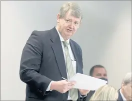  ?? OCTAVIO JONES — POOL PHOTO VIA AP ?? Defense attorney Kevin Gough speaks during the trial of Greg McMichael and his son, Travis McMichael, and a neighbor, William “Roddie” Bryan, in Brunswick, Ga., on Friday.