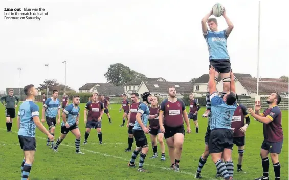  ??  ?? Line out Blair win the ball in the match defeat of Panmure on Saturday